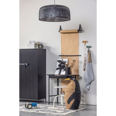 WOOOD BRUUT 2-dörrars Skåp Borstad Furu Svart