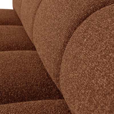 WOOOD Mojo Matbänk 164 cm med Ryggstöd i Boucle Rostbrun