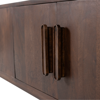 WOOOD LIYA TV-bänk 150 cm Mangoträ Mörkbrun