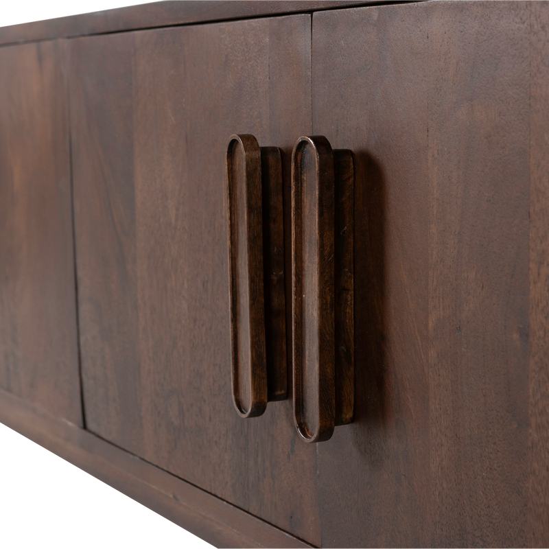 WOOOD LIYA TV-bänk 150 cm Mangoträ Mörkbrun