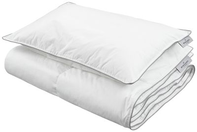 Borganäs Lyxfiber Kudde + Täcke Spjälsäng Vit 38x55 100x130