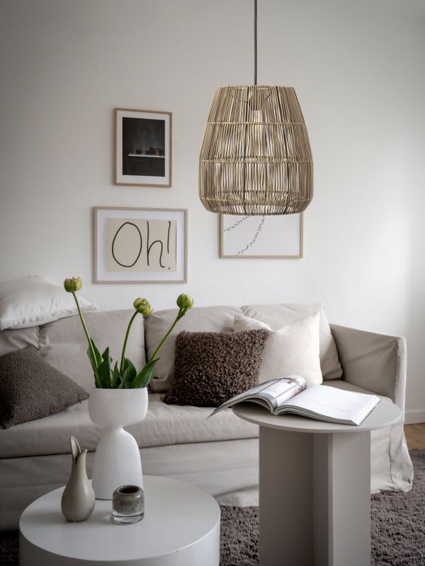 PR Home Saigon Taklampa Natur/Grå 38 cm