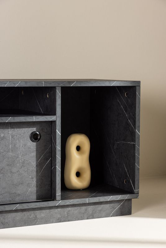 Venture Home Girona TV-bänk i svart melamin