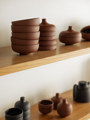 Design House Stockholm Sand Secret Medium, Röd Skål med Lock