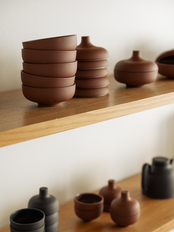 Design House Stockholm Sand Secret Medium, Röd Skål med Lock