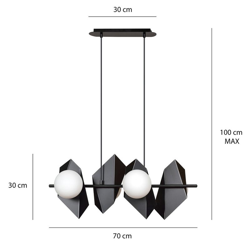 Emibig Lighting Taklampa DRIFTON 4 SVART