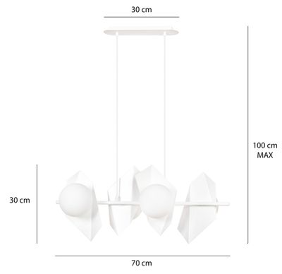 Emibig Lighting Taklampa DRIFTON 4 VIT
