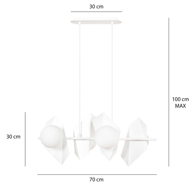 Emibig Lighting Taklampa DRIFTON 4 VIT