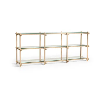HAY Woody hylla Soaped oak-clear glass, low