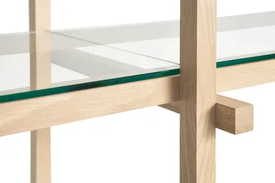 HAY Woody hylla Soaped oak-clear glass, low