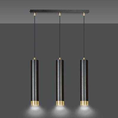 Emibig Lighting Taklampa KIBO 3 SVART/GULD