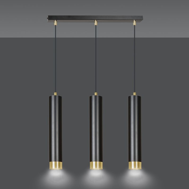 Emibig Lighting Taklampa KIBO 3 SVART/GULD