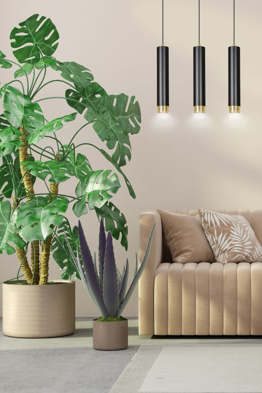 Emibig Lighting Taklampa KIBO 3 SVART/GULD