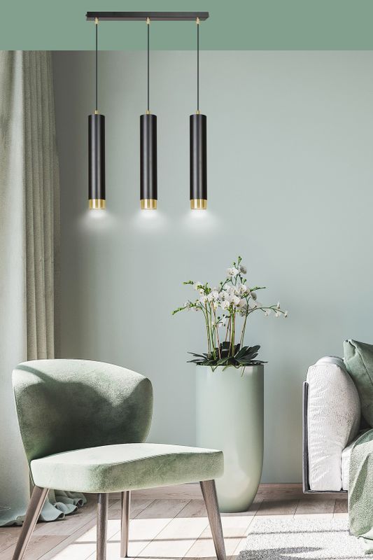 Emibig Lighting Taklampa KIBO 3 SVART/GULD