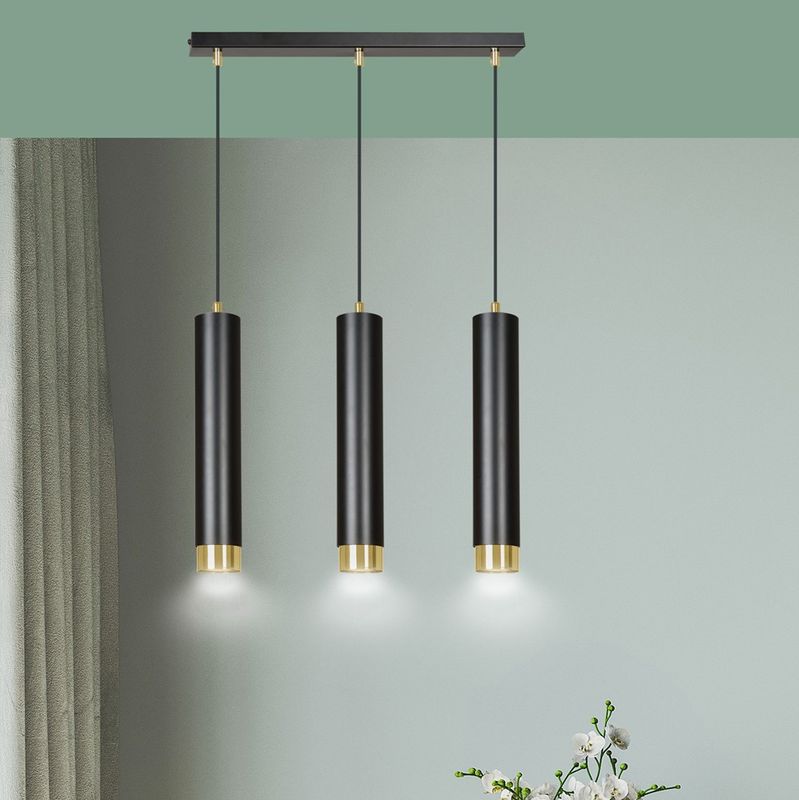 Emibig Lighting Taklampa KIBO 3 SVART/GULD