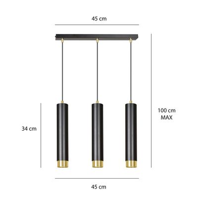Emibig Lighting Taklampa KIBO 3 SVART/GULD