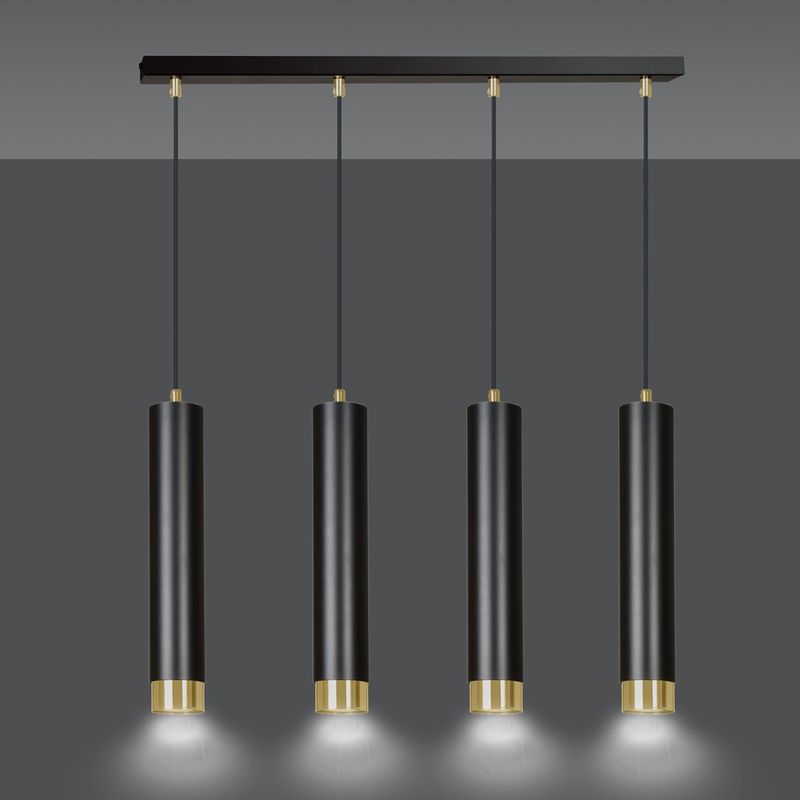 Emibig Lighting Taklampa KIBO 4 SVART/GULD