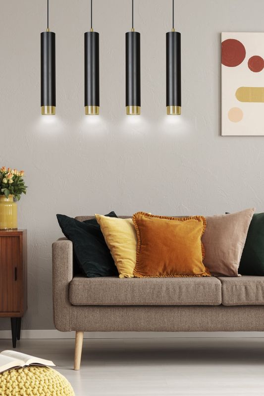 Emibig Lighting Taklampa KIBO 4 SVART/GULD