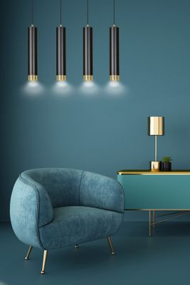 Emibig Lighting Taklampa KIBO 4 SVART/GULD