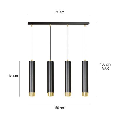 Emibig Lighting Taklampa KIBO 4 SVART/GULD