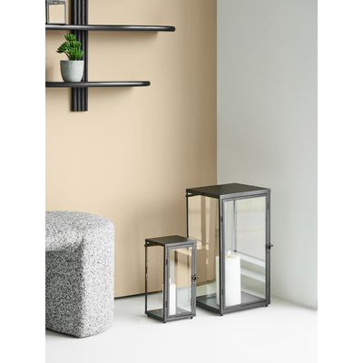 House Nordic Ibra Lyktor - Metall/glas, svart, set om 2