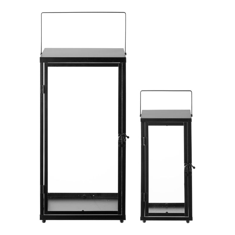 House Nordic Ibra Lyktor - Metall/glas, svart, set om 2