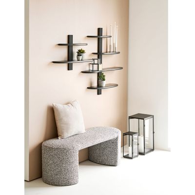 House Nordic Ibra Lyktor - Metall/glas, svart, set om 2