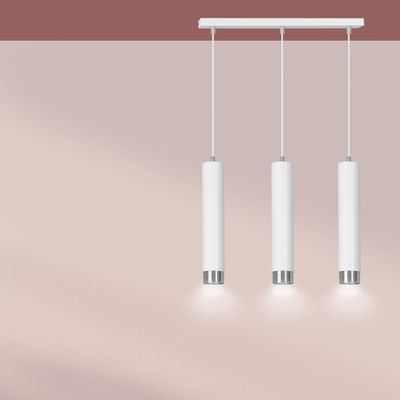 Emibig Lighting Taklampa KIBO 3 VIT/KROM