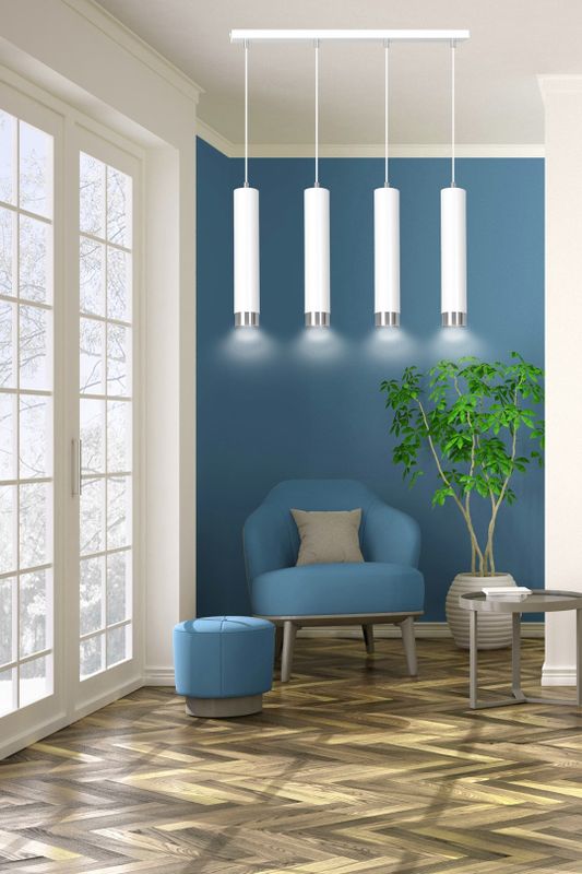 Emibig Lighting Taklampa KIBO 4 VIT/KROM