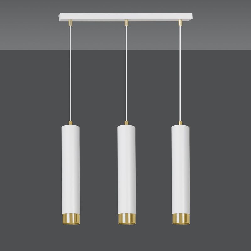 Emibig Lighting Taklampa KIBO 3 VIT/GULD