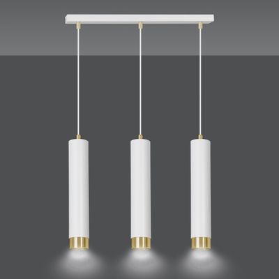 Emibig Lighting Taklampa KIBO 3 VIT/GULD