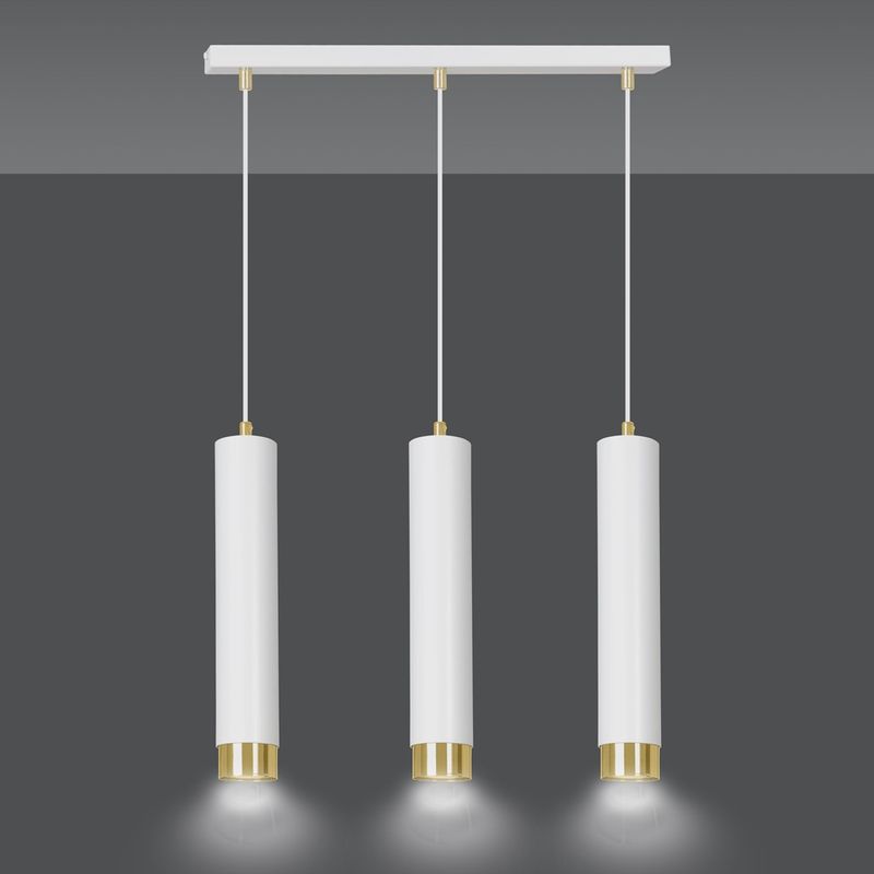 Emibig Lighting Taklampa KIBO 3 VIT/GULD