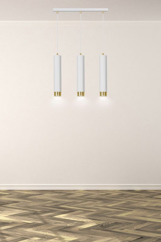 Emibig Lighting Taklampa KIBO 3 VIT/GULD