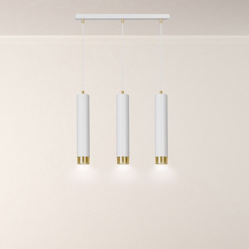 Emibig Lighting Taklampa KIBO 3 VIT/GULD