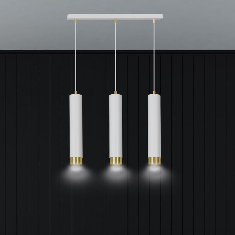 Emibig Lighting Taklampa KIBO 3 VIT/GULD
