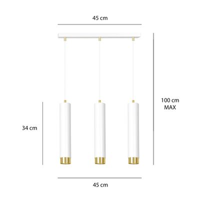 Emibig Lighting Taklampa KIBO 3 VIT/GULD