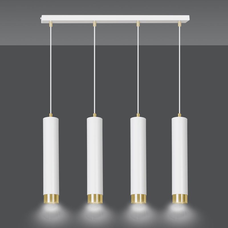 Emibig Lighting Taklampa KIBO 4 VIT/GULD