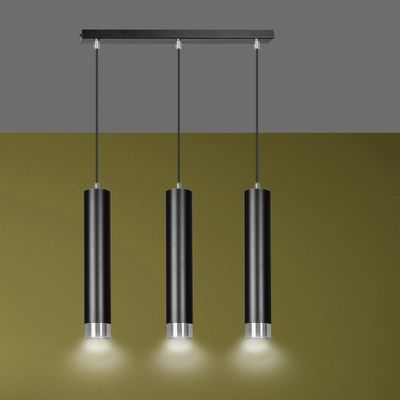Emibig Lighting Taklampa KIBO 3 SVART/KROM