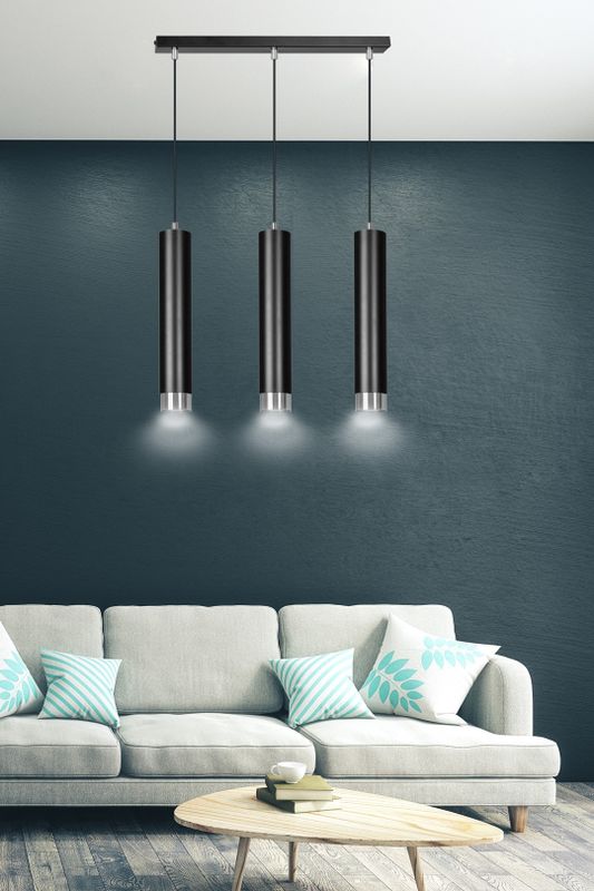 Emibig Lighting Taklampa KIBO 3 SVART/KROM