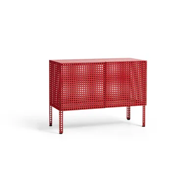 HAY Perforated Cabinet skåp Wine red, small