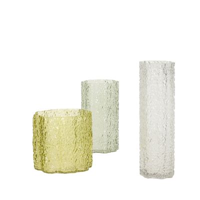 Hübsch Trippelvaser Grön/Klar (set om 3)