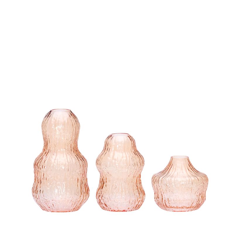 Hübsch Fuyu Vaser Orange (set om 3)