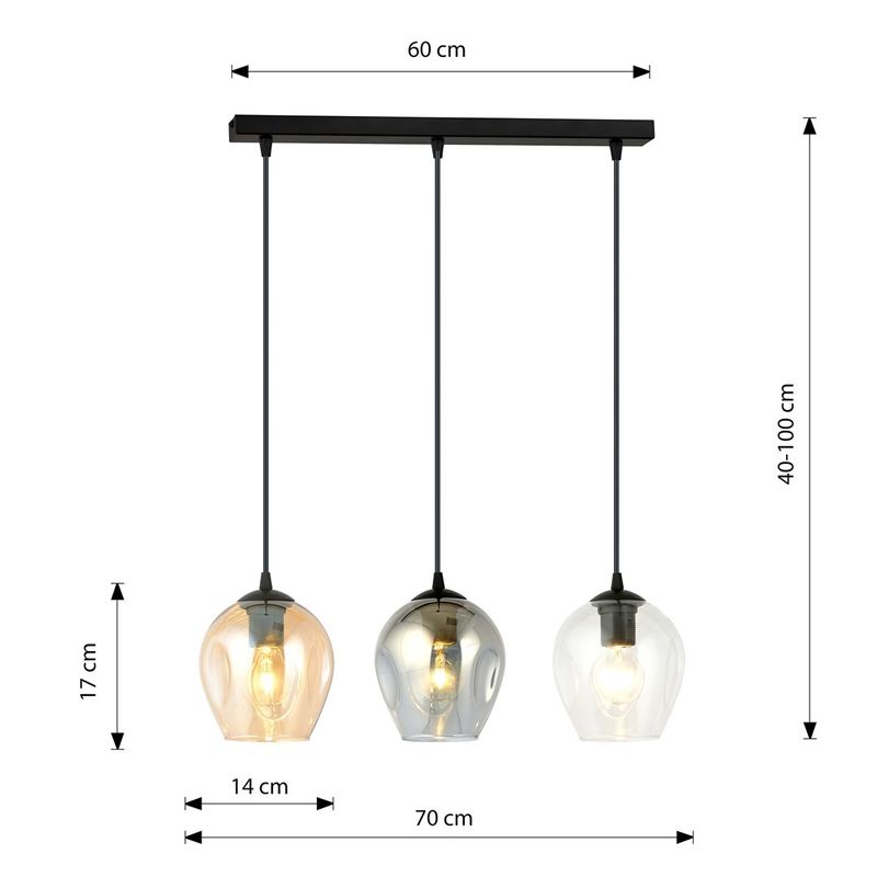 Emibig Lighting Taklampa ISTAR 3 BL MIX