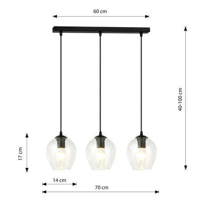 Emibig Lighting Taklampa ISTAR 3 BL TRANSPARENT
