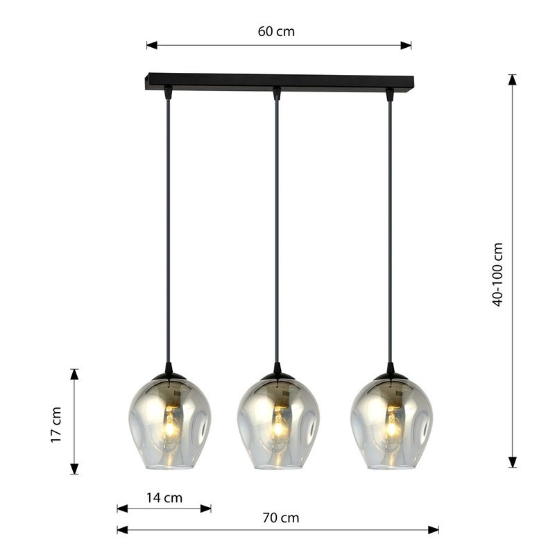Emibig Lighting Taklampa ISTAR 3 BL GRAFIT
