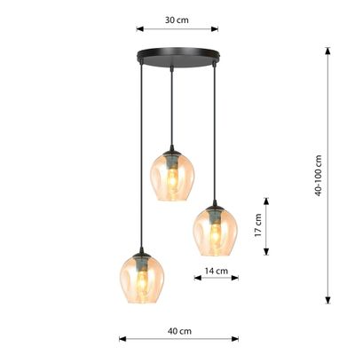 Emibig Lighting Taklampa ISTAR 3 BL PREMIUM HONUNG