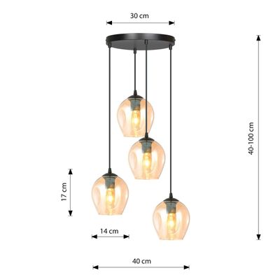 Emibig Lighting Taklampa ISTAR 4 BL PREMIUM HONUNG