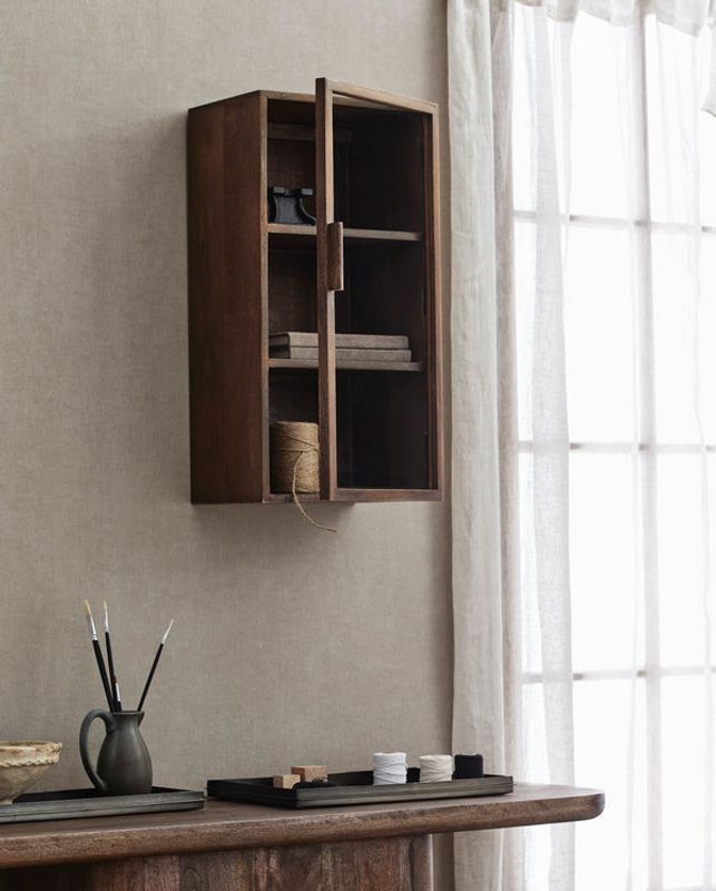 Nordal NANGO väggskåp, 1 dörr, dark brun