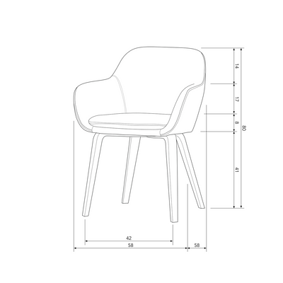 Vtwonen Base Matstol Sammet Melange Sand 2 st