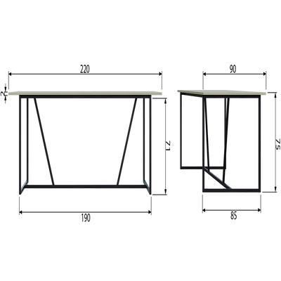 WOOOD Silas Matbord av Askträ och Metall